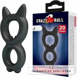 Crazy Bull Toran Model 20 silikonowy podwojny pierścień regulowany czarny CRAZY BULL