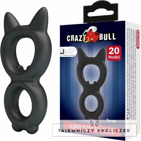Crazy Bull Toran Model 20 silikonowy podwojny pierścień regulowany czarny CRAZY BULL