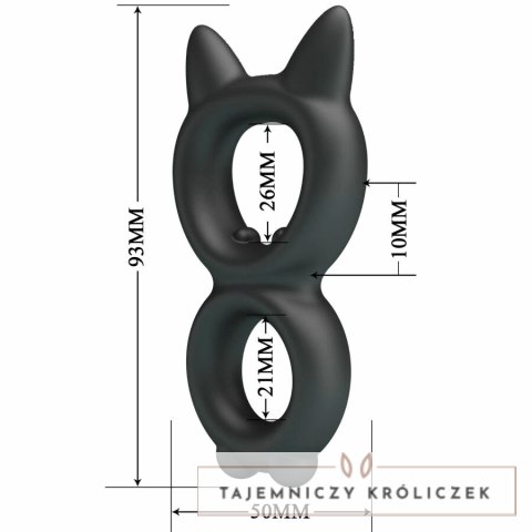 Crazy Bull Toran Model 20 silikonowy podwojny pierścień regulowany czarny CRAZY BULL