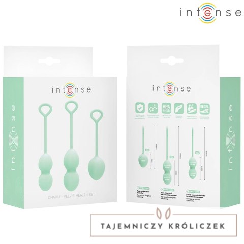 Intense Charli Jasnozielony - Zestaw 3 Piłek Kegla do Treningu Mięśni Miednicy INTENSE