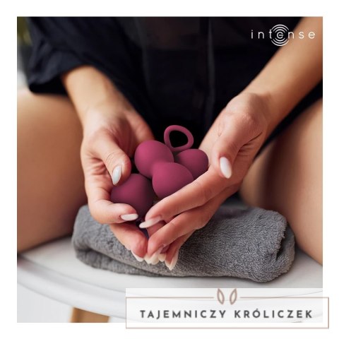 Intense Charli Zestaw Kul do Ćwiczeń Mięśni Kegla 3w1 Bordowy Silikon INTENSE