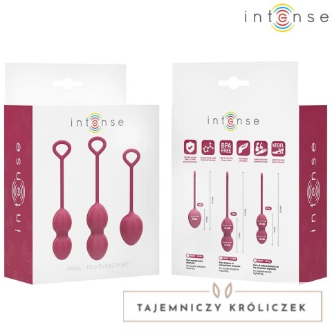 Intense Charli Zestaw Kul do Ćwiczeń Mięśni Kegla 3w1 Bordowy Silikon INTENSE