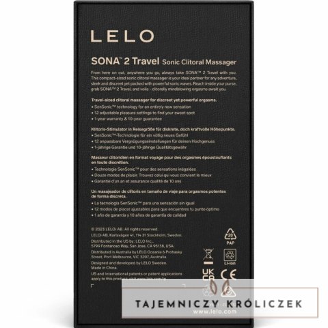 LELO SONA 2 Travel Pink - kompaktowy model soniczny podrożny LELO