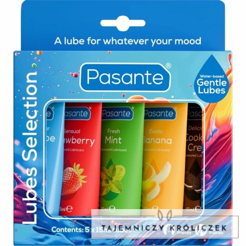 Pasante Zestaw Lubrykantow Smakowych 5x15ml Woda Bez Parabenow Vegan PASANTE