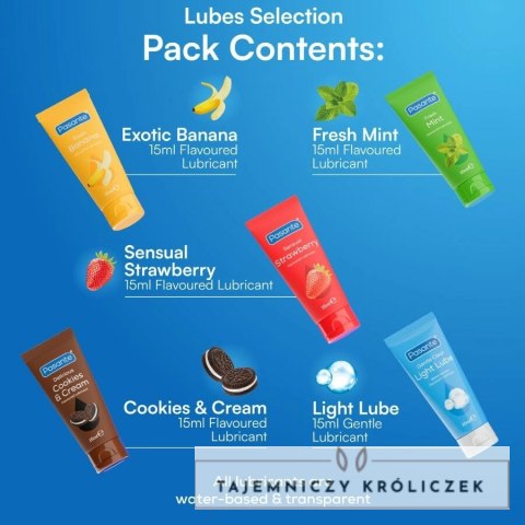 Pasante Zestaw Lubrykantow Smakowych 5x15ml Woda Bez Parabenow Vegan PASANTE