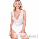 Passion Evalie Body White L/XL - Koronkowa Bielizna z Głębokim Dekoltem Passion