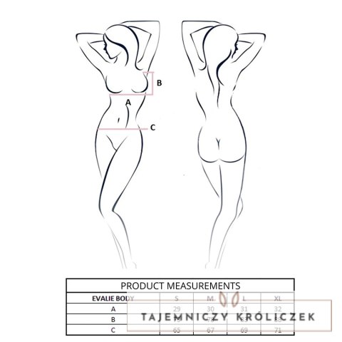 Passion Evalie Body White L/XL - Koronkowa Bielizna z Głębokim Dekoltem Passion