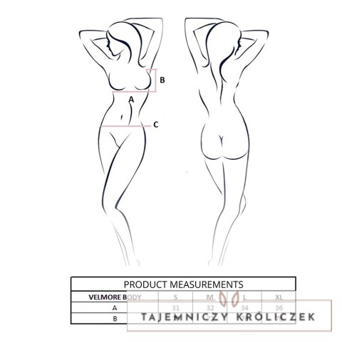 Passion Velmore Body fioletowe S/M - koronka, głęboki dekolt, premium Passion
