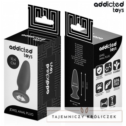 Addicted Toys Korek Anatomiczny z Ozdobą M 10,4 cm silikonowy ADDICTED