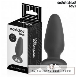 Addicted Toys Korek anatomiczny S 8,8 cm z ozdobnym kryształem ADDICTED