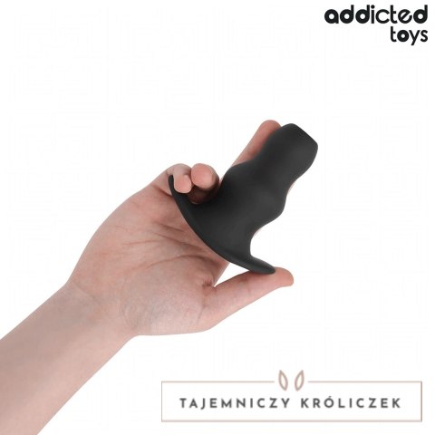 Addicted Toys Korek anatomiczny pusty M silikonowy 9,6 cm czarny ADDICTED