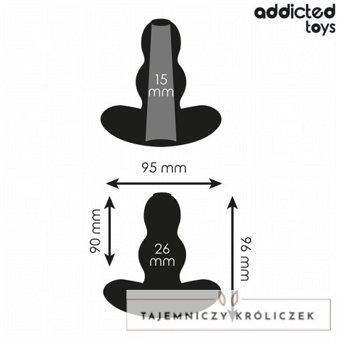 Addicted Toys Korek anatomiczny pusty M silikonowy 9,6 cm czarny ADDICTED