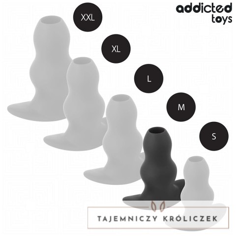 Addicted Toys Korek anatomiczny pusty M silikonowy 9,6 cm czarny ADDICTED