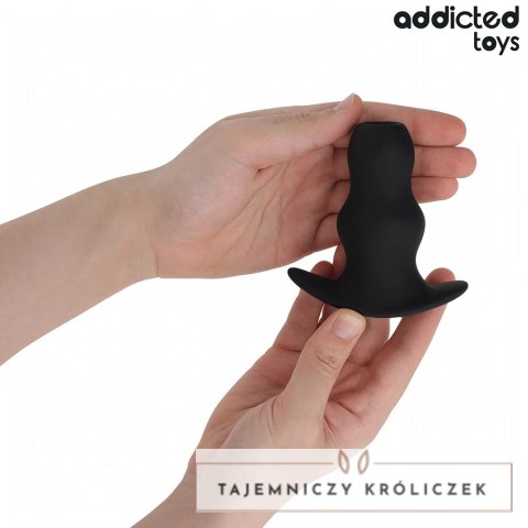 Addicted Toys Korek anatomiczny pusty M silikonowy 9,6 cm czarny ADDICTED