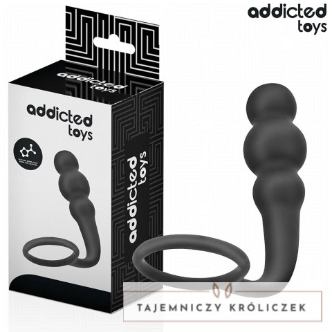 Addicted Toys Model 1 - anatomiczna zatyczka z pierścieniem, silikon medyczny ADDICTED