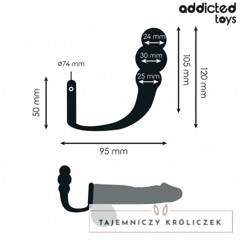 Addicted Toys Model 1 - anatomiczna zatyczka z pierścieniem, silikon medyczny ADDICTED