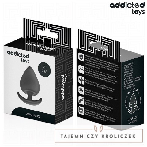 Addicted Toys Zatyczka anatomiczna silikonowa L 8 cm ergonomiczna podstawa ADDICTED