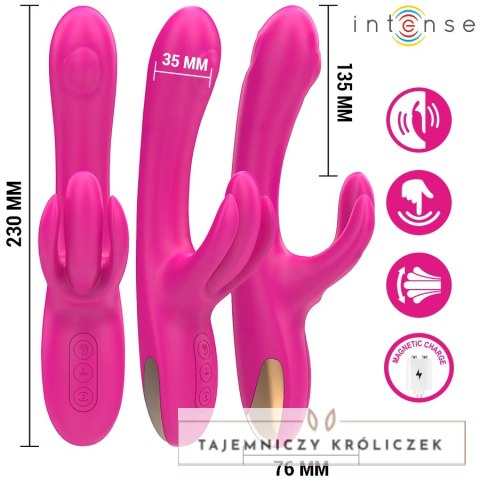Intense Britney rożowy multifunkcyjny wibrator kroliczek 23 cm, 3 silniki INTENSE