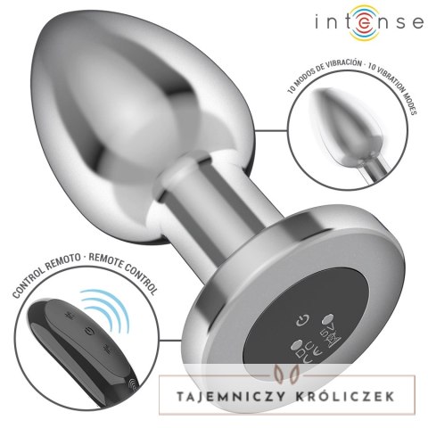 Intense Large Plug Metalowy z 10 Trybami Wibracji i Pilotem L INTENSE