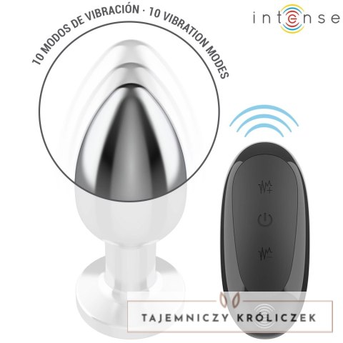 Intense Large Plug Metalowy z 10 Trybami Wibracji i Pilotem L INTENSE