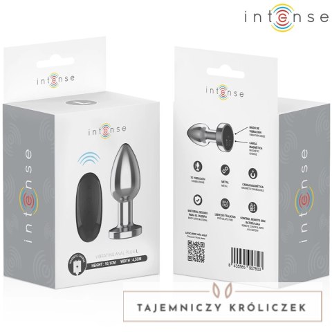 Intense Large Plug Metalowy z 10 Trybami Wibracji i Pilotem L INTENSE