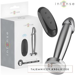 Intense Plug Metalowy M - 10 Trybow Wibracji, Pilot, Aluminium INTENSE