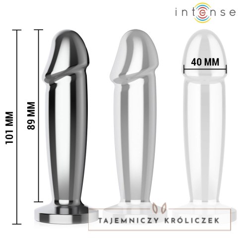 Intense Plug Metalowy M - 10 Trybow Wibracji, Pilot, Aluminium INTENSE