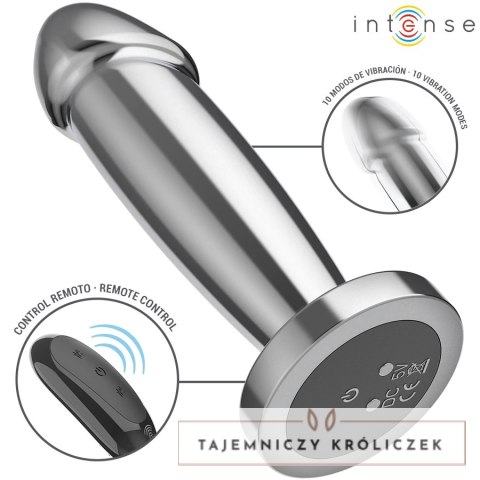 Intense S-size aluminiowy korek wibrujący 10 trybow pilot wodoodporny INTENSE