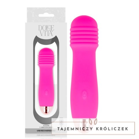 Dolce Vita Three - Wibrujący masażer ładowalny, 7 trybow, rożowy, 12,2 cm DOLCE VITA