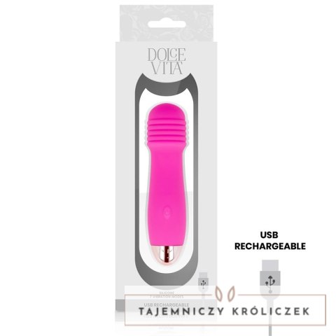 Dolce Vita Three - Wibrujący masażer ładowalny, 7 trybow, rożowy, 12,2 cm DOLCE VITA
