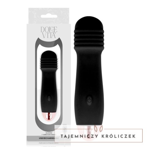 Dolce Vita Trzy Czarny - Wibrujące Urządzenie Intymne 7 Trybow USB 12,2 cm DOLCE VITA