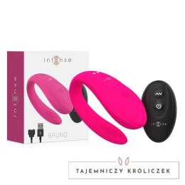 Intense Bruno Partner Double Pleasure rożowy - podwojny system wibracji, pilot INTENSE
