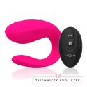 Intense Bruno Partner Double Pleasure rożowy - podwojny system wibracji, pilot INTENSE