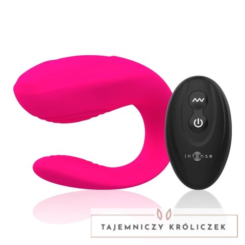 Intense Bruno Partner Double Pleasure rożowy - podwojny system wibracji, pilot INTENSE