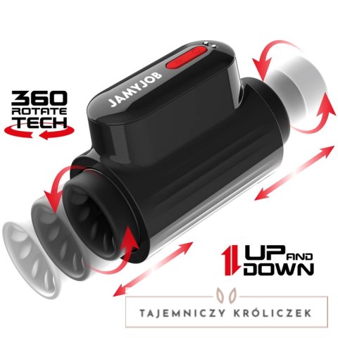 Jamyjob Vortex Turbo 360° Czarna Maszyna Intymna z Rotacją i Ruchem JAMYJOB