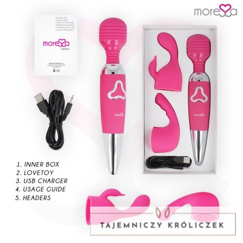 Moressa Odilon Premium - Masażer silikonowy USB, 7 trybow, 25 cm MORESSA