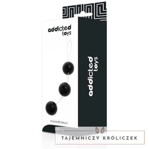 Addicted Toys kulki treningowe ABS 3,6 cm czarne 15 cm sznurek ADDICTED