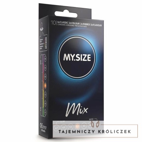 MY.SIZE 57 mm Mix - Zestaw prezerwatyw, 10 sztuk, rożne warianty MY SIZE