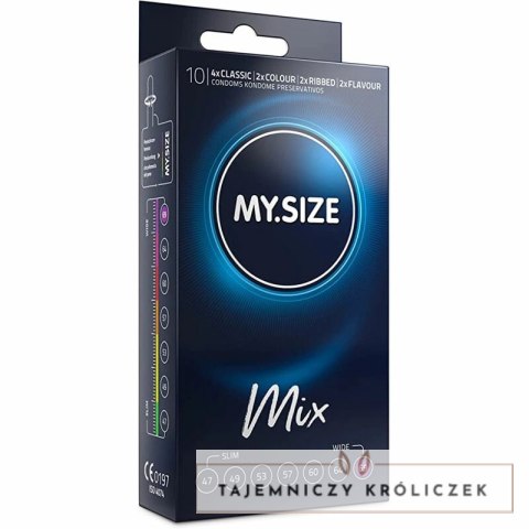 MY.SIZE 69 mm Zestaw Prezerwatyw MIX 10 szt. - rożne warianty, wegańskie MY SIZE