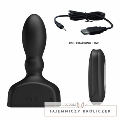 Mr Play Czarny model nadmuchiwany z pilotem funkcja wibracji 12 trybow MR PLAY