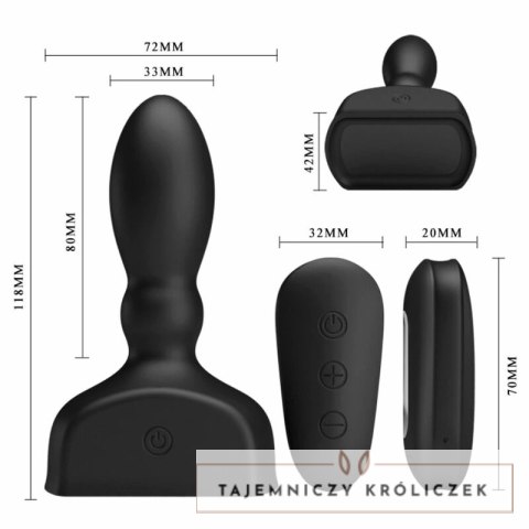 Mr Play Czarny model nadmuchiwany z pilotem funkcja wibracji 12 trybow MR PLAY
