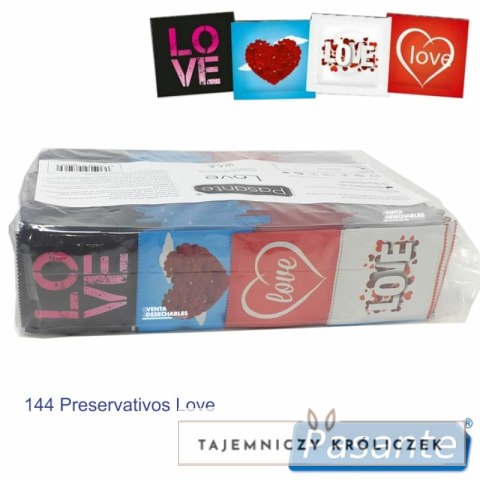Pasante Love Torba 144 szt. prezerwatyw, lateksowe, gładkie, 54 mm PASANTE