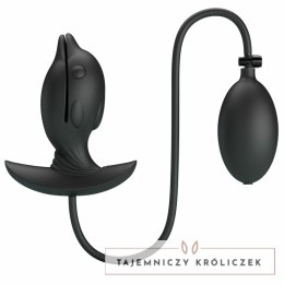 Pretty Love Delfin Czarny - Nadmuchiwany korek z wibracjami, silikon, USB PRETTY LOVE