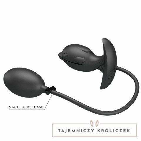 Pretty Love Delfin Czarny - Nadmuchiwany korek z wibracjami, silikon, USB PRETTY LOVE