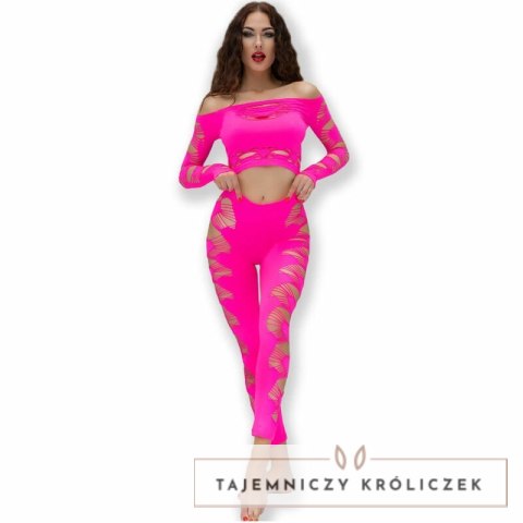 Chilirose CR 4632 Komplet Bezszwowy Top i Legginsy Fuksja S/L CHILIROSE