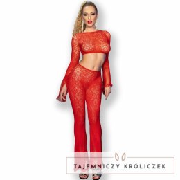 Chilirose CR 4648 Komplet Bezszwowy Top i Legginsy Czerwone S/L CHILIROSE