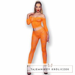 Chilirose CR 4661 Komplet Bezszwowy Top i Legginsy Pomarańczowy S/M CHILIROSE