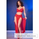 Chilirose CR 4850 Komplet Top i Legginsy Czerwony Złote Dodatki L CHILIROSE