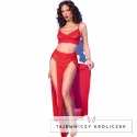 Chilirose CR 4850 czerwony komplet top i legginsy złote akcenty M CHILIROSE