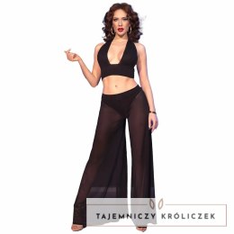 Chilirose CR 4857 Czarny Komplet Top wiązany i Spodnie XL CHILIROSE